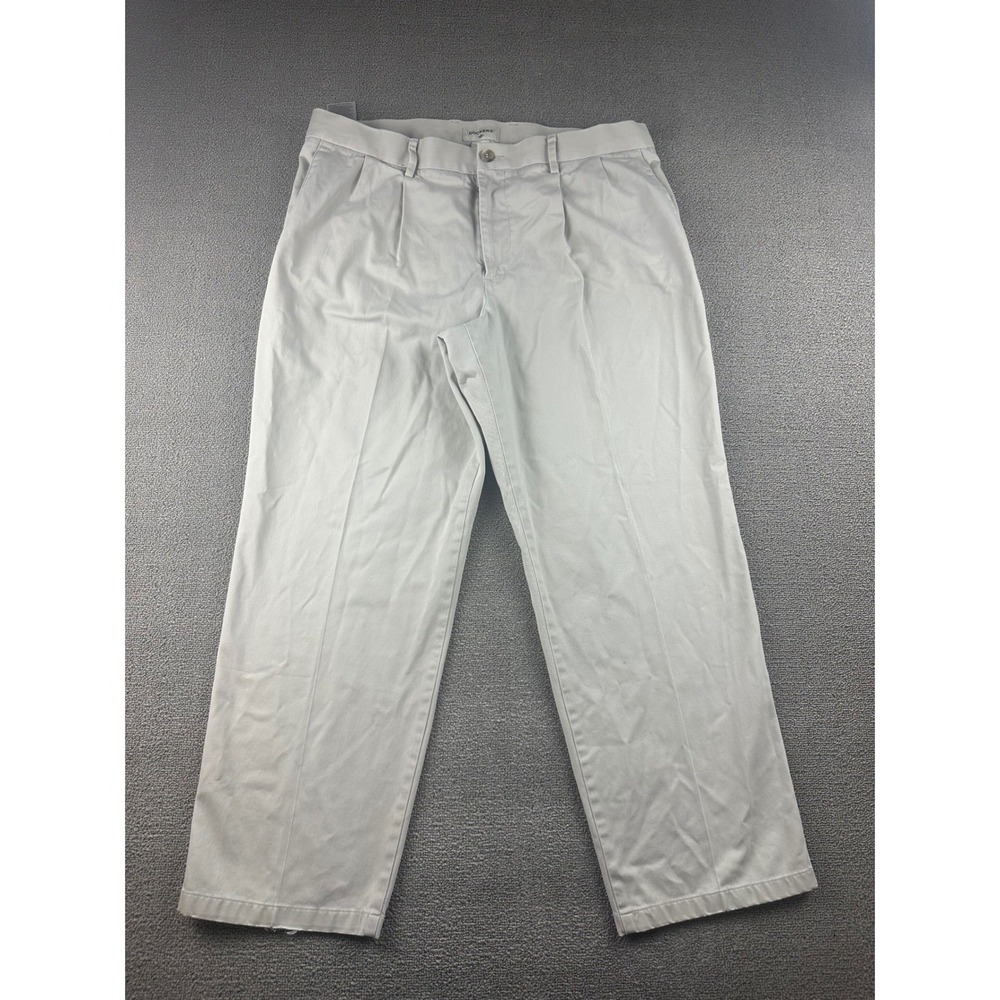 Dockers Easy Pants Men 38x29 Beige Khaki Classic Fit Pleated Stretch Workwear